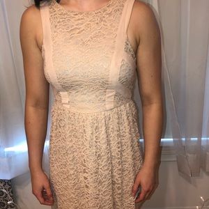 girls baby pink lacey dress